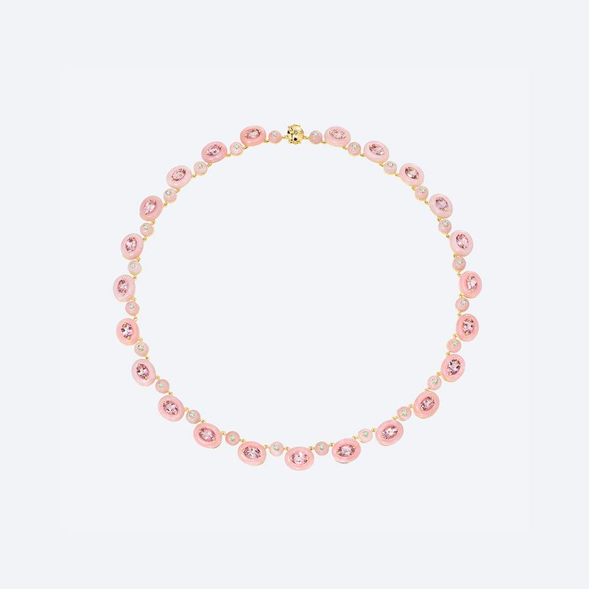 Colar Boto-Cor-De-Rosa