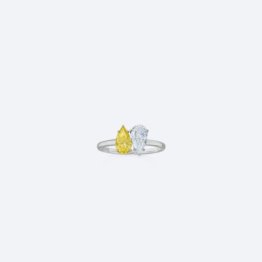 Anel Toi et Moi Diamante Amarelo