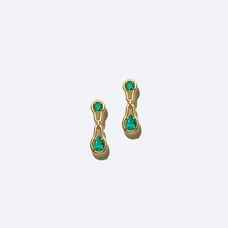 Brincos Drop Esmeralda-1784558011220